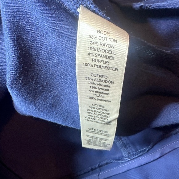 Chicos navy blazer jacket size 1 US 8/10 - Picture 6 of 7